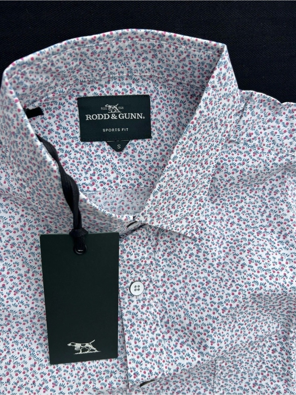 RODD & GUNN Cargill Sports Fit Floral Short Sleeve Button-Up Cotton Shirt NWT